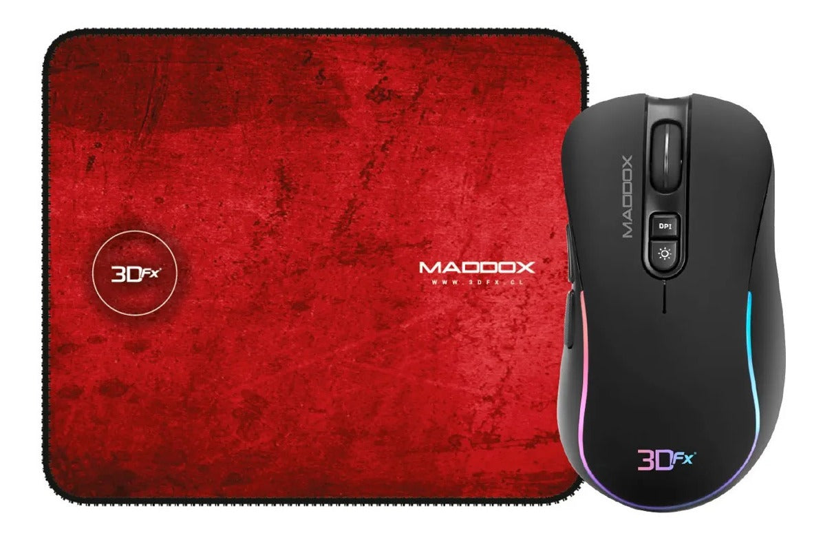 Kit Gamer Mouse + Mouse Pad 3dfx Maddox 3600 Dpi / 9091