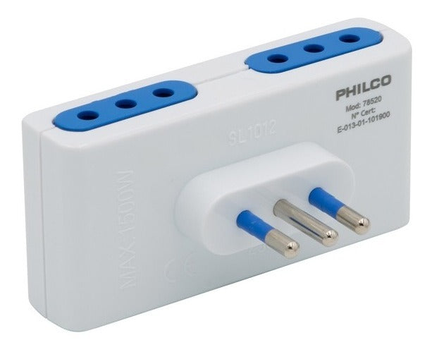Enchufe Philco Cuadruple 2p + T 10a 250v Blanco