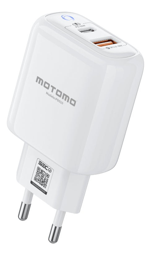 Cargador De Pared 20w/3.0 Tipo-c A Lightning Motomo Pd010