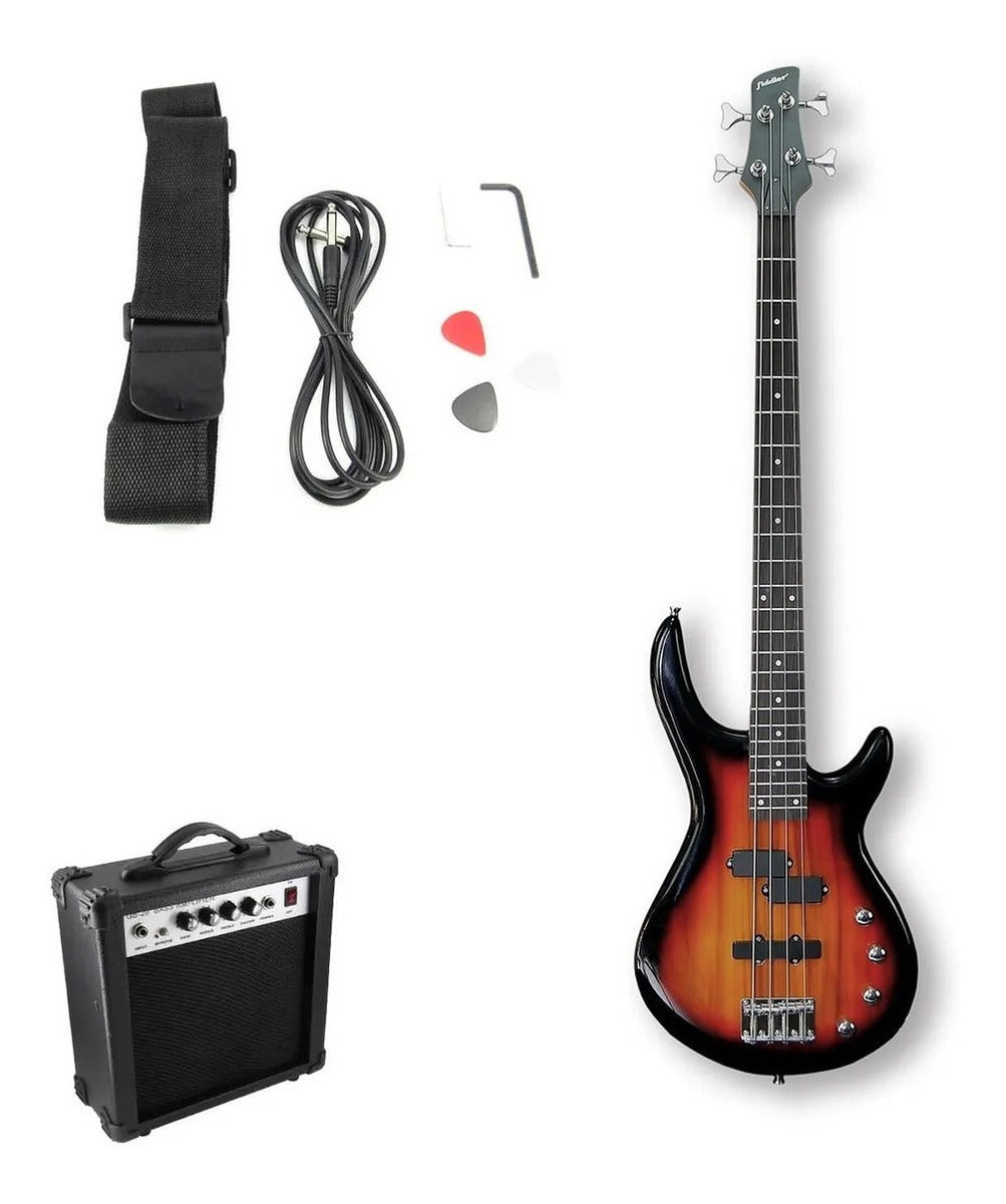 Bajo Eléctrico Fiddler Sunbrust + Amplificador 20w / Fd-cba0