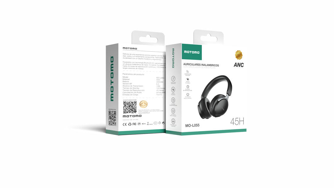 AUDÍFONOS BT CRUIDO ANC+ENC 45H/120H NEGRO MOTOMO AUHEMO31