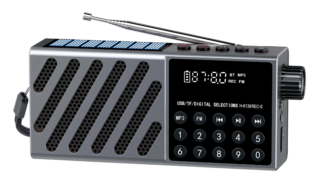 RADIO BLUETOOTH FM/AM/MP3 PANEL SOLAR 6H  MOTOMO PAPOBT36